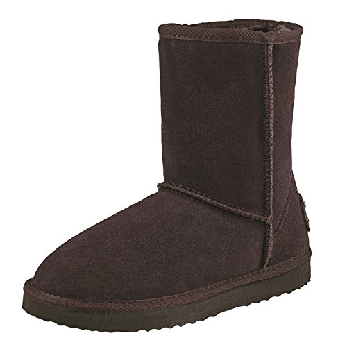 Shenduo Mujer Impermeable Botas Cortas Invierno de Nieve, Bota a la Altura de la Tobillo Clásico D5125 Chocolate 39EU