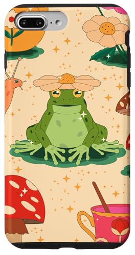 cottagecore �J�^�c���� �}�W�J�� �K�[�f�� �J�G�� �Ă�Ƃ��� �e�B�[�|�b�g �x�[�W�� �X�}�z�P�[�X iPhone 7 Plus/8 Plus �p