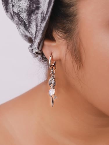Sacina Teardrop Spike Star Hoop Earrings, Gothic Grunge Emo Punk Y2k Earrings, Goth Jewelry, Christmas Jewelry Gift for Women4