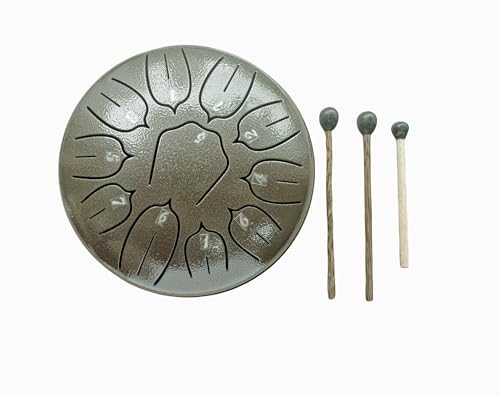 Steel Tongue Drum, 6 Inch, 11 Notes, Percussion Musical Instrument for Meditation, Yoga, Musical Gift