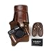 Produktbild kinokoo Kameratasche aus PU-Leder mit Stativ-Design, kompatibel mit Fujifilm X - T20 und X-T30 16-50 mm & 18-55 mm Objektiv + Schultergurt (Kaffee)