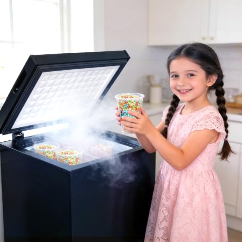 Image of Chest Freezer Low temperature quick freeze 14℉ to -40℉ Compact Freezer - 2 Removable Baskets Match Day Parties, Home Bar Game Day &Soccer Party (Black, 1.8 Cubic Feet)