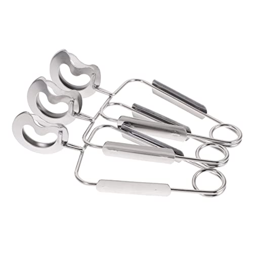 MAGICLULU 3Pcs Stainless Steel Snail Tong Set Ergonomic Curved Handle Food Serving Clip for Escargot Heat Resistant Tableware for Buffet and Kitchen Use