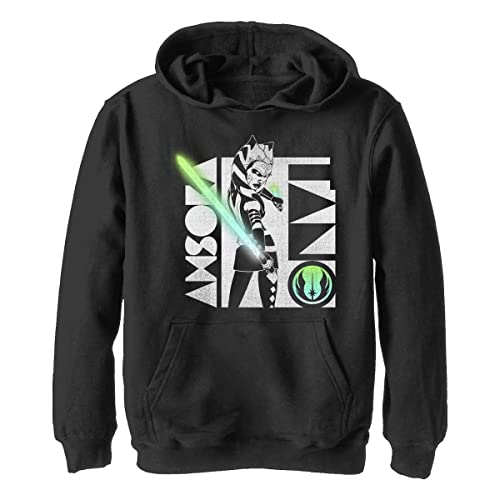 Sweat à capuche garçons Star Wars Ahsoka noir pour l'école et les loisirs