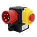 Produktbild KEDU KOA1L Elektromagnetischer Schalteres Notaus-knopf Schalter 3P + E + N Europäischem Stecker Industrieanschlussschalter Mit Stromausfall Und Unterspannungsschutz 400V 8/12A CE TUV