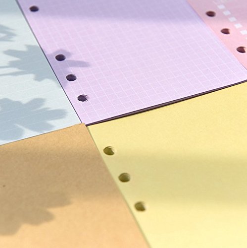 Chris-Wang 5 Sets Assorted Colors Ruled/Plain/To Do List/Blank Refills Inserts Filler Paper Pages For 6-Holes Binder/Journal/Dairy/Day Planner/Personal Organizer, A6 Size, 40 Sheets/Set #TOP1