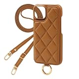 Elegante公式 Quilting Shoulder iPhone 17e/16e 用 ケース スマホケース ショルダー ストラップ キルティング カード 収納 ミラー マグネット おしゃれ かわいい アイフォン17e 16e 用 キャラメル