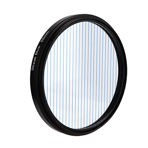 52mm/55mm/58mm Blue Streak Filter,Special Effects Lens Filter Anamorphic Optical Glass with Aluminum Alloy Frame