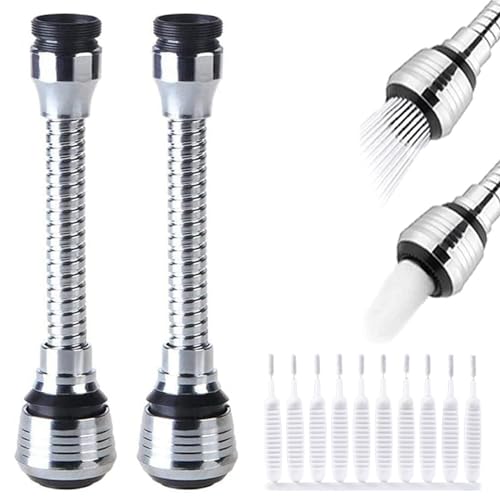 Aireador Grifo Cocina,Extensor Aireador Grifo Lavabo,Ducha para Fregadero de Cocina,2PC Extension Difusor Atomizador Universal, Grifo Lavabo,Flexible de Grifo 360º Pulverizador Adaptador Grifo Cocina