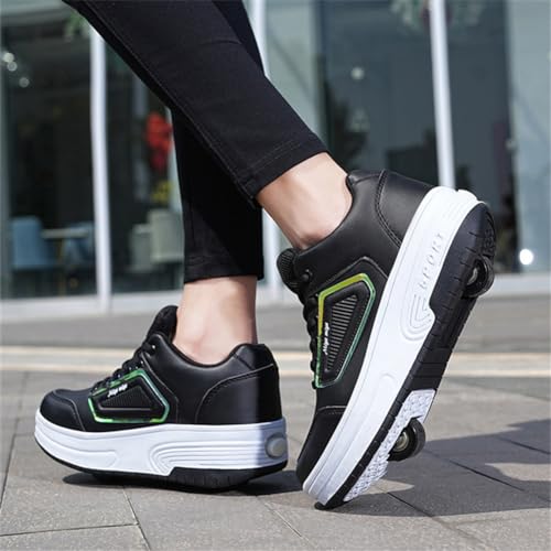 Kids Roller Skate Shoes Roller Sport Sneakers Shoes for Boys Girls with 2-Wheels Unisex Child Retractable Sneakers Shoes for Birthday Children Show Gift2