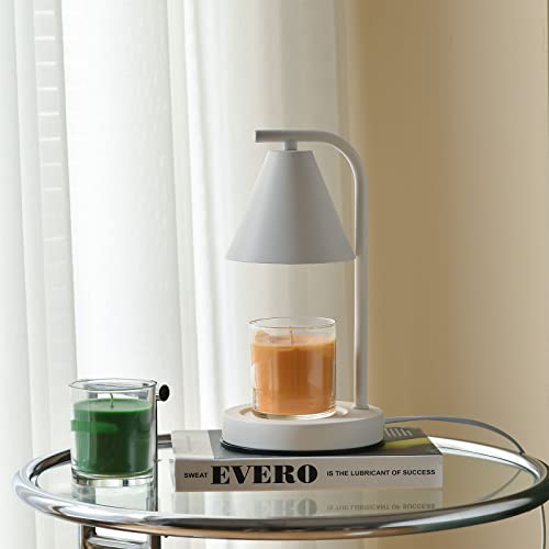 Candle Wax Warmer Lamp,Metal Candle Lamp For Scented Candles No Flame Top-Down Candle Melting, Dimmable Candle Melter, Wax Warmer For Scented Wax For Home Decor(White)… #TOP2