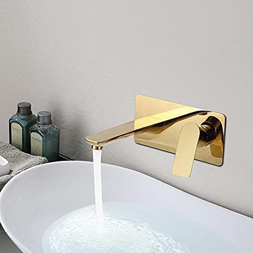 Mitigeur de lavabo blanc et or à commande eau chaude et froide - 3
