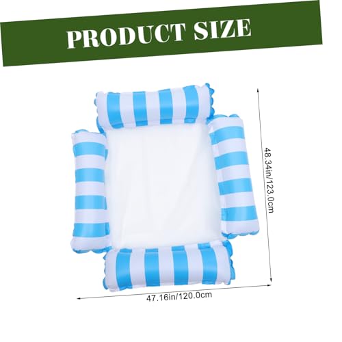 Hamac flottant de piscine pliable Gatuida avec 4 tubes rayé bleu - 2