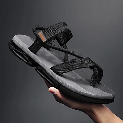 Mens Casual Shoes Slippers with Athletic Trend Elastic Toe Sandals Sneakers Shoes Thong Rope Beach Men Plus Size(41)3