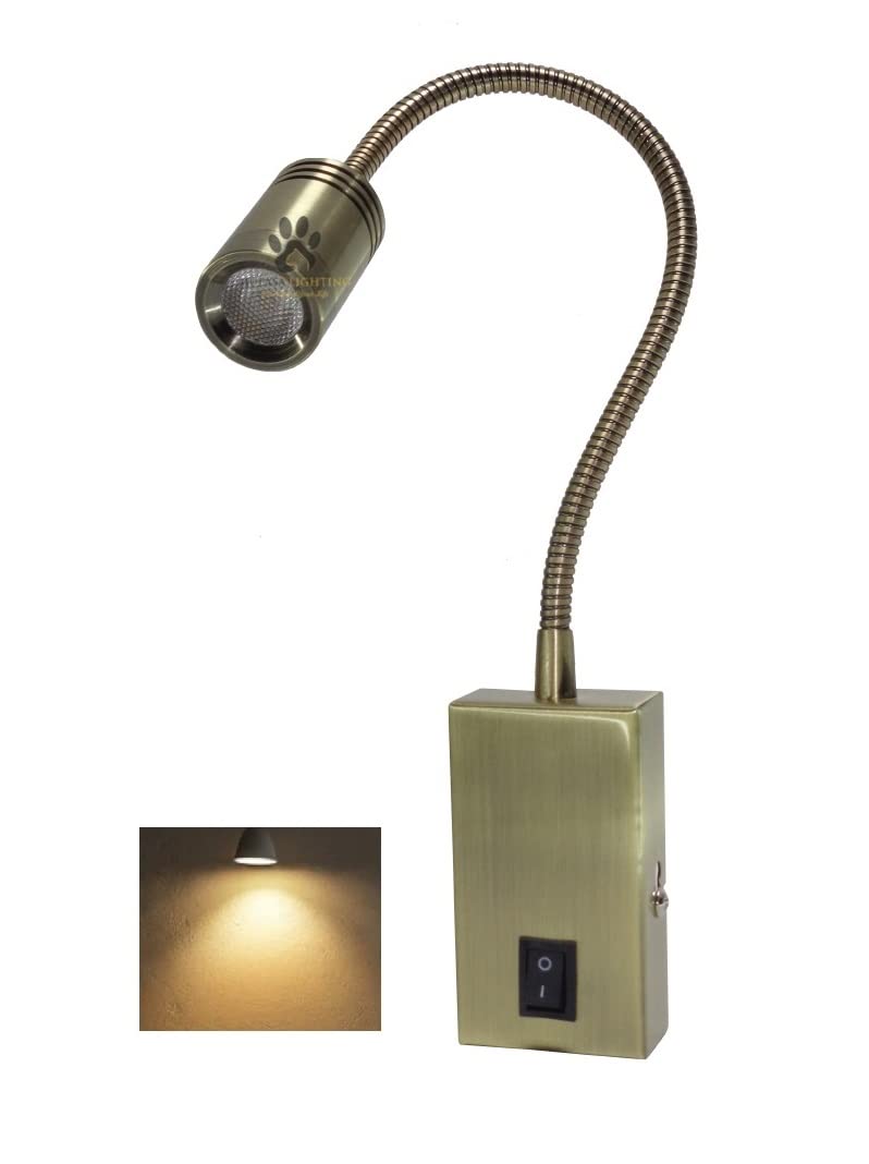 Buy Mufasa 3 Watts Antique Brass Finish LED Bedside Wall Light Surface