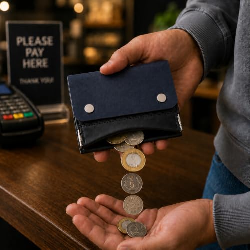 Image of The Wallet Store ClickKiss Genuine Leather Wallet for Men - Blue