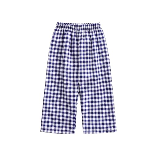 Toddler Baby Boy Girl Gingham Pants Retro Elastic Waist Checkered Plaid Long Pants Casual Sweatpants Bottoms