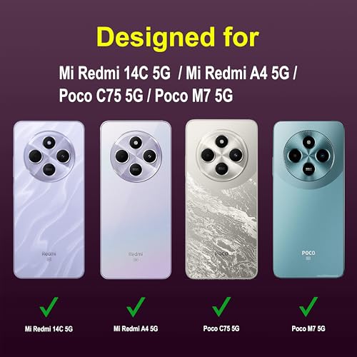 Image of Zapcase Back Case Cover for Mi Redmi 14C 5G | Compatible for Mi Redmi 14C 5G Back Cover | Liquid Silicon Magic Case with Camera Protection | Lavender