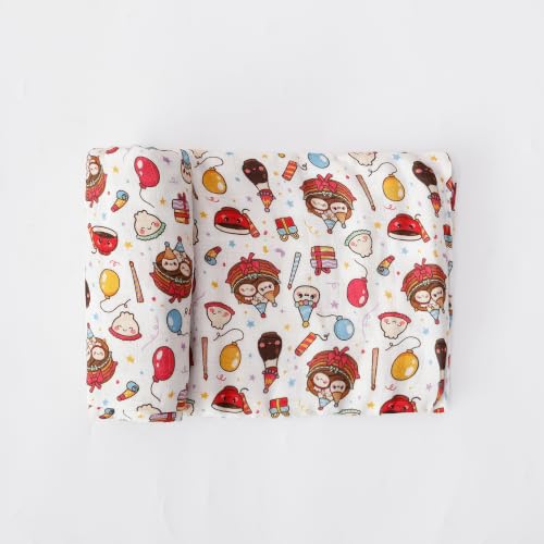 Image of Muslin Swaddle Blanket for Unisex, Soft Breathable and Skin-Friendly Bao Dumpling Birthday Baby Swaddles for Boys & Girls, Newborn Receiving Blanket, Blankets Babies, Large 42 x 47 inches
