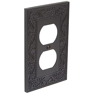 Amerelle 43DVB English Garden Wallplate, 1 Duplex, Aged Bronze