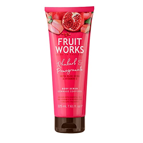 Fruit Works Rhubarb & Pomegranate Cruelty Free & Vegan Body Scrub With Natural Extracts 1x 225ml Cover