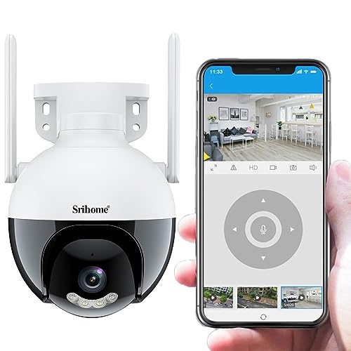 Image of Srihome SH045 Full HD 1920 * 1080p WiFi IP Camera WiFi Home Security CCTV Camera Pan & Tilt 2 Way Talk Color Night Vision Sleep Mode AI Motion Detection Supports MicroSD Card Upto 128GB
