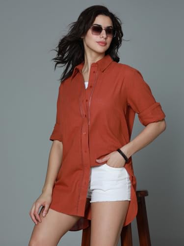 Image of High Star Classic Oversized Spread Collar Long Sleeves Casual Shirt
