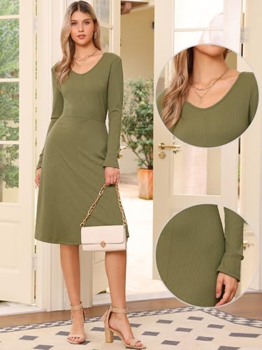Robe pull col en V Allegra K : la maille midi confortable et flatteuse