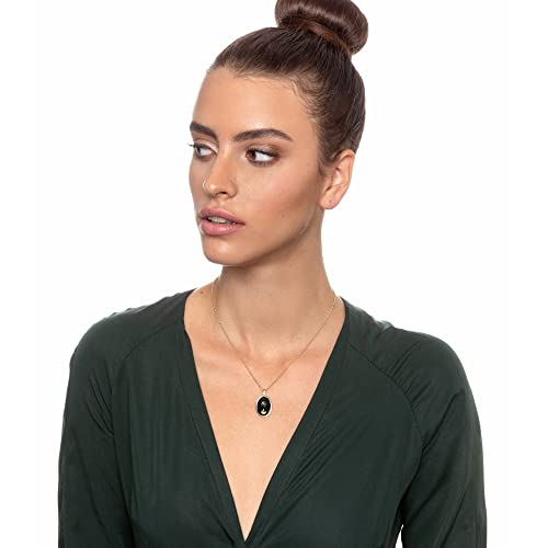 Gold Plated Silver I Love You To The Moon And Back Necklace Pure Gold Inscribed Nostalgic Howling Wolf And Stars On Onyx Gemstone Anniversary Birthday Gift Pendant For Her, 18" Chain #TOP2