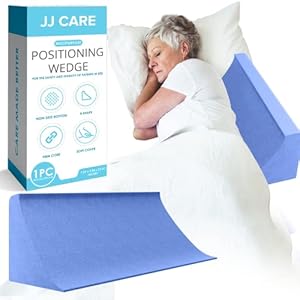 JJ CARE Bed Wedges & Body Positioners – 23.6 Inch, 30 Degree Curved Body Positioning Wedge Pillow for Side Sleeping, Foam Wedge Pillow for Bed Ridden with Pillow Case