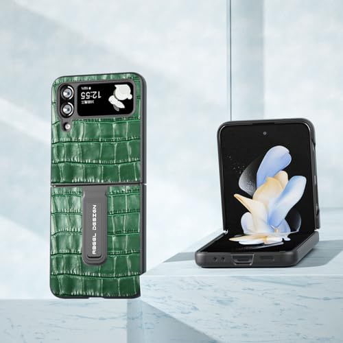 Coque Samsung Galaxy Z Flip 4 cuir véritable béquille anti-chute