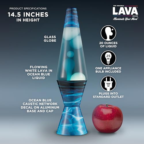 LAVA® Lamp - 14.5" Night Swimming - Original Motion Light - White Wax and Blue Liquid - Item #2095 (Amazon Exclusive)