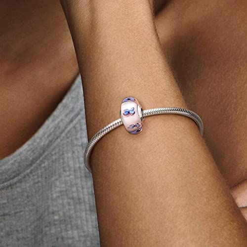 Zhipal Angel Love Wind Bracelet Charm Camping Night Sky Dangle Charms Bangle Dangles Wristband Beads Pendants Fit For Original European Bracelets Charms Diy Jewelry Birthday Mothers Day Gifts For Women Girls Charms (Butterfly Pink Murano Glass Charm) #TOP3