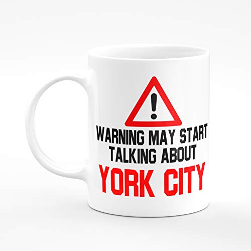 Image of Amelia Gould Apparel Warning may start talking about York City - Gift for him her 11oz Premium Grade Mug