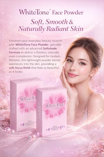 Image of White Tone Face Powder for Women, Get Oil-Free, Even-Toned Skin Instantly, 80g (Pack of 2)