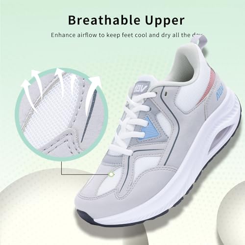 Image of Wide Toe Box Shoes Women Arch Support Walking Sneakers Orthotic Tennis Shoes for Plantar Fasciitis Bunions