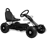 vidaXL Kart de Pedales Negro Neumáticos Coche Infantil Juguete Correpasillos