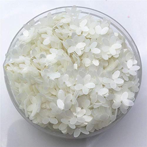 3000Pcs 50g 10mm Flor blanca mate Lentejuelas sueltas