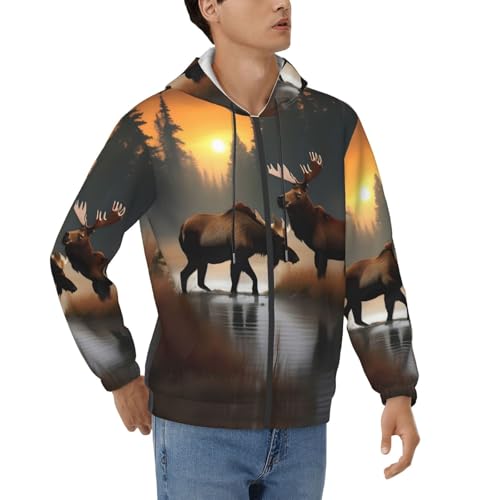 Sweat homme motif cerf et élan idéal pour les sorties nature