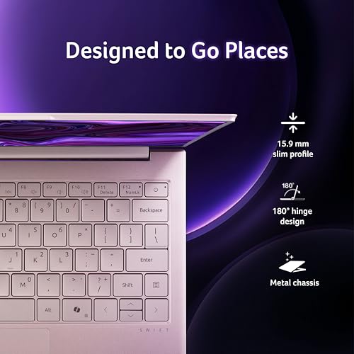 Image of acer Swift Lite 14, Intel Core Ultra 5 115U, Office 2024 + M365 Basic, 16GB /512GB, WUXGA OLED, 14.0 inch /35.56 cm, Win 11 Home, Sunset Copper, 1.1 kg, SFL14-54M, Backlit KB, Premium Thin and Light Laptop