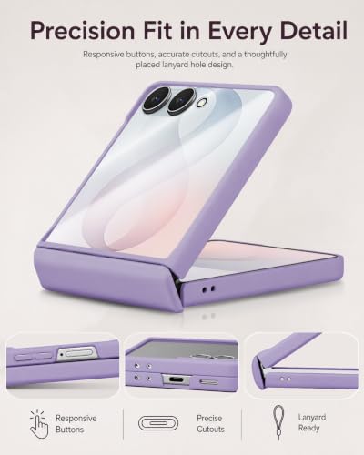 Image of STORMTAL for Samsung Galaxy Z Flip 8 Case, Hinge Protection, Built-in Screen Protector, Wireless Charging, Shockproof, Slim Rugged Phone Protective Case for Galaxy Z Flip 8 Purple