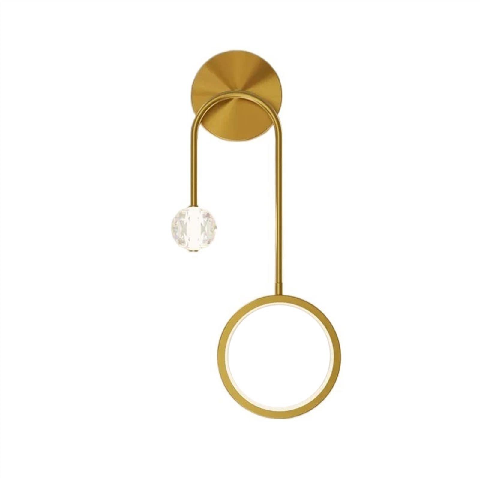 HXYSXHJUO Indoor Wall Lamp Modern Luxurious Copper Living Room Background Bedroom Bedside Lighting Sconce (Gold-Right)