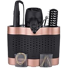 Minky Styling Dock - سجادة سيليكون لتخزين أدوات الشعر، منظم حامل مجفف الشعر - ذهبي وردي وأسود