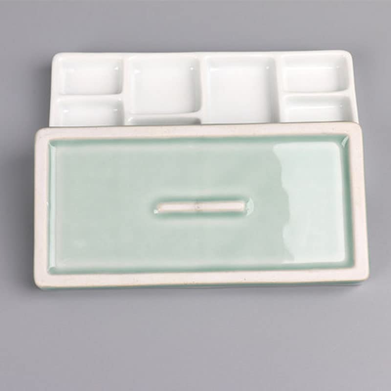 XUBX Tavolozza in Ceramica per Acquerelli, Tavolozza per Pittura Artistica, Tavolozza di Colori per Artisti, Tavolozza di Pittura, Vassoio di Palette in Ceramica, Tavolozze per Pittura