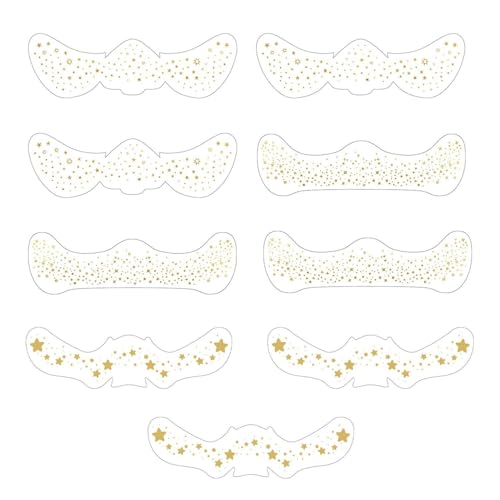 Adesivi Per Tatuaggi Facciali A 9 Stelle, Adesivi Per Tatuaggi Impermeabili, Adesivi Per Tatuaggi Glitterati, Cosmetici Per Feste
