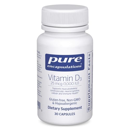 Image of Pure Encapsulations Vitamin D3 25 mcg (1,000 IU) - Supplement to Support Bone, Joint, Breast, Heart, Colon & Immune Health* - with Premium Vitamin D - 30 Capsules