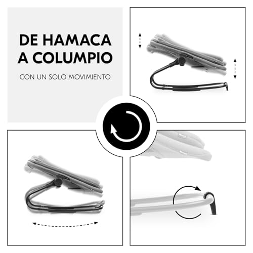 Miniatura 4 de Hauck Hamaca Bebé Ergonómica - Tumbona Bebes Recién Nacidos Para Tronas De Madera Alpha Plus Beta Plus Y Arketa, Mecedora Hasta 15 Kg, Arnés De 5 Puntos, Reductor De Asiento Y Funda De Algodón -Gris