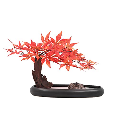 Arbo Artificial Árbol de arce bonsáis artificial, 13.78 pulgadas Faux Potted Plant Sky Spank Display Fake Tree Pot Ornamentos, Planta de Bonsai for la oficina de la oficina de la oficina Decoración de Cover