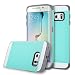 S6 Edge Case, Galaxy S6 Edge Case, ULAK Samsung Galaxy S6 Edge Case - Lightweight [Slim Fit] 2in1 Hybrid Dual Layer (Plastic Hard Shell and Fexible TPU) Protective Case for Smasung Galaxy S6 Edge (Light Blue + Gray)