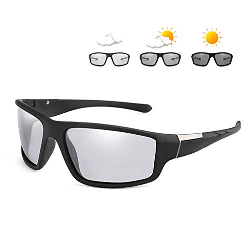 Photochromic Polarized Sports Sunglasses for Men Women UV Protection Safety Outdoor Cycling Driving Fishing Glasses